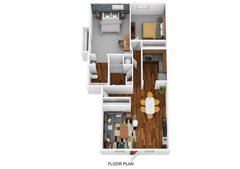 a floor plan of a house with a bedroom and a living room